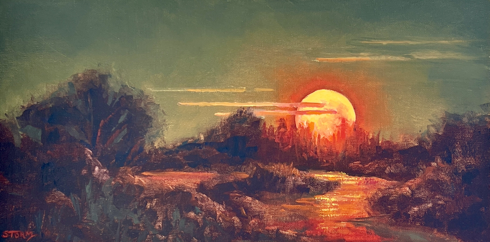 Strawberry Moon 6x12 $550 at Hunter Wolff Gallery